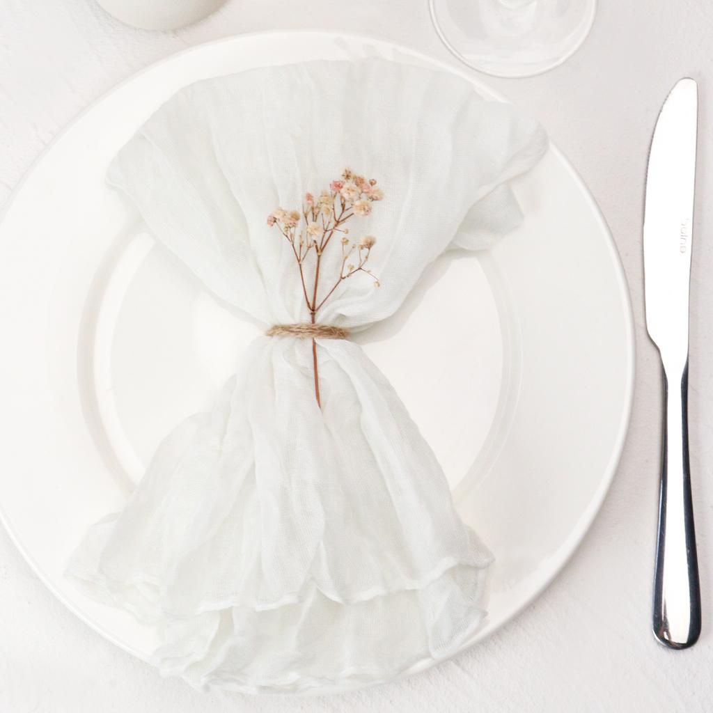 12 шт., салфетки из марли ручной работы - украшение стола в деревенском стиле для вечеринок, свадеб и семейных ужинов