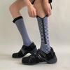 Retro Stripe Pressure Socks Soft Elastic Compress Zipper Socks Sweat-Absorbing Breathable Cycling Sports Socks Outdoor Exercise