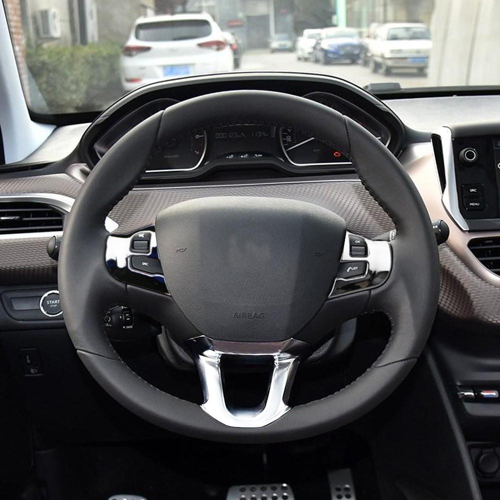 Для Peugeot 208 2008 2014 2015 2016 2017 2018 Панель Рулевого Колеса Наклейка Декоративная Накладка Отделка Аксессуары для Интерьера
