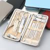 19Pcs Stainless Steel Nail Clippers Set Home Nail Care Kit Fashion Nail Sanding Tool  Gift