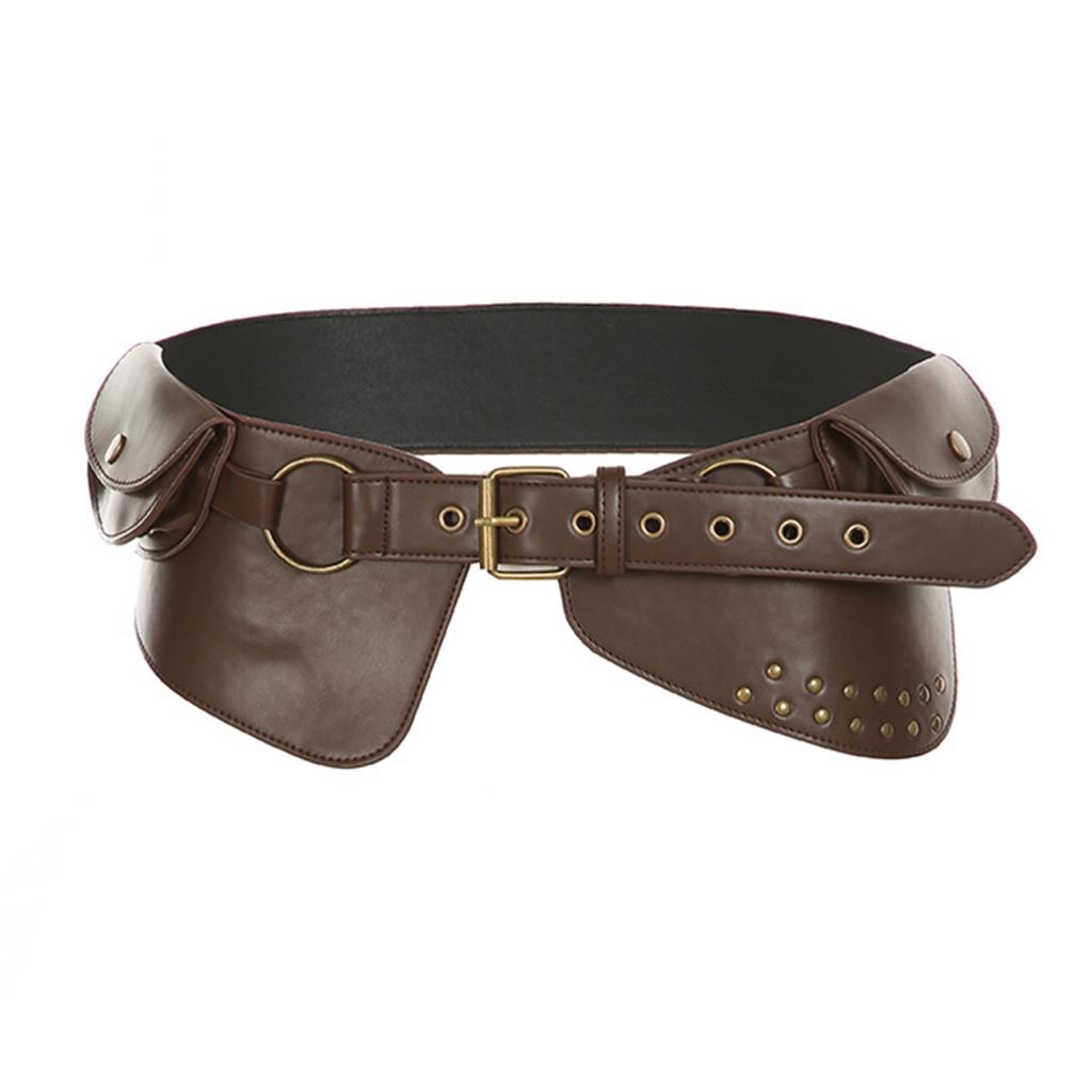 Корсет с заклепками и заклепками, регулируемый пояс, поясная сумка, женский пояс-корсет, крутой пояс, поясной ремень в стиле панк, аксессуар для талии