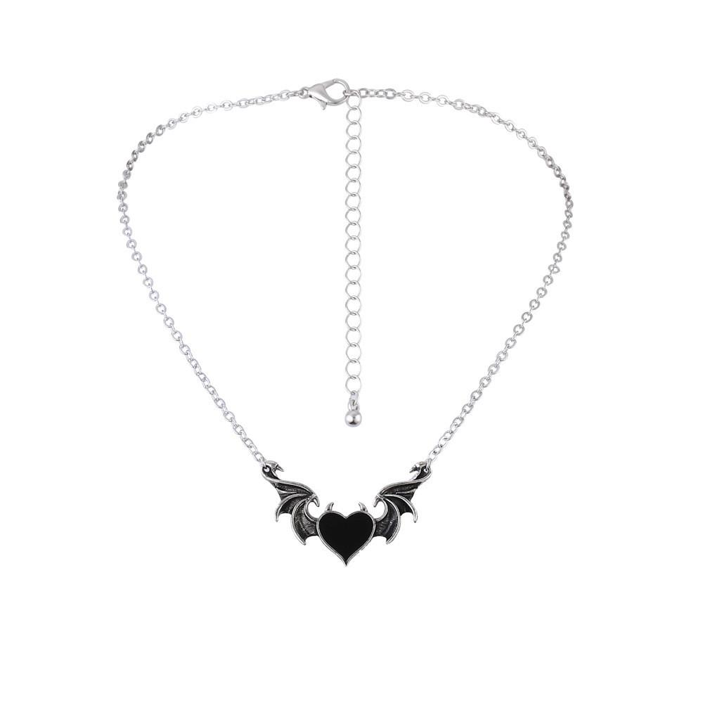 Modern Alloy Heart And Wing Necklace Stylish Versatile Jewelry For Women