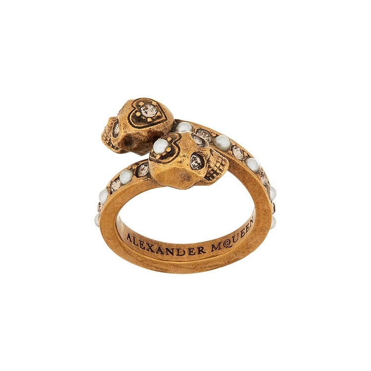 Alexander Mcqueen Кольцо с обвитым черепом 553657-J160T-7124