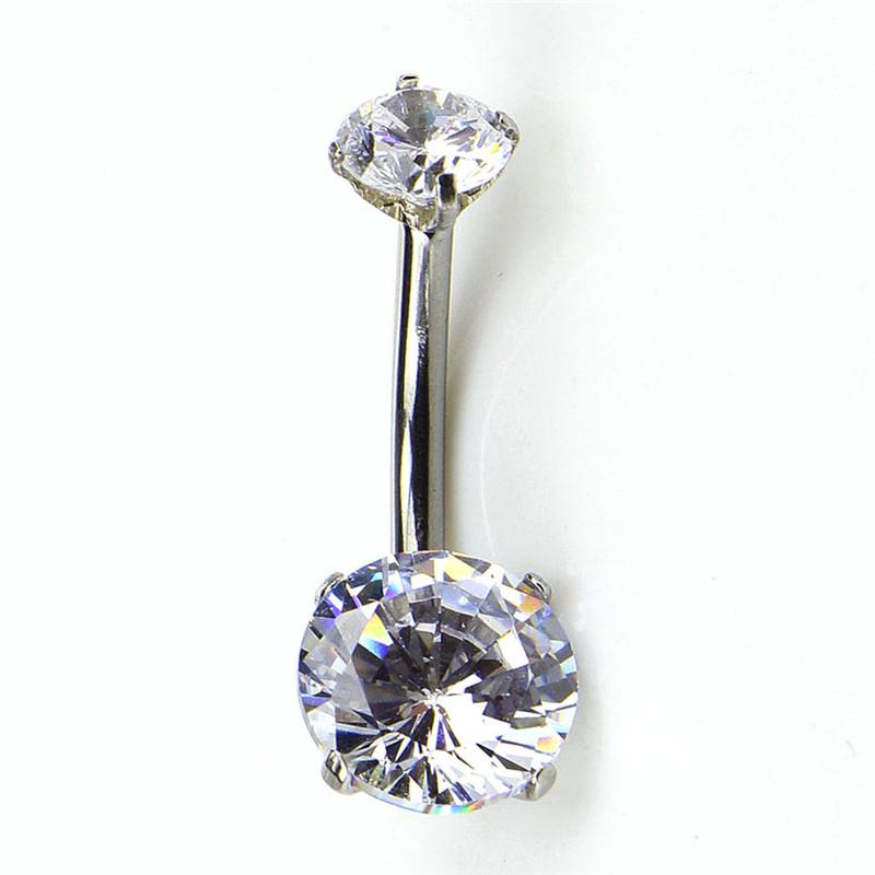 Surgical Steel Navel Rings Crystal Belly Button Ring Bar Piercing Jewelry Beauty