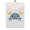 Crab Whale Starfish Anchor Sailboat Lighthouse Nursery Posters Prints Canvas Painting Wall Art Pictures Kids Room Home Decor