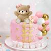 Розовый бант для украшения торта на детский праздник, топпер для торта в виде медведя, украшение для торта для определения пола, бант, медведь, принадлежности для вечеринки в честь рождения ребенка