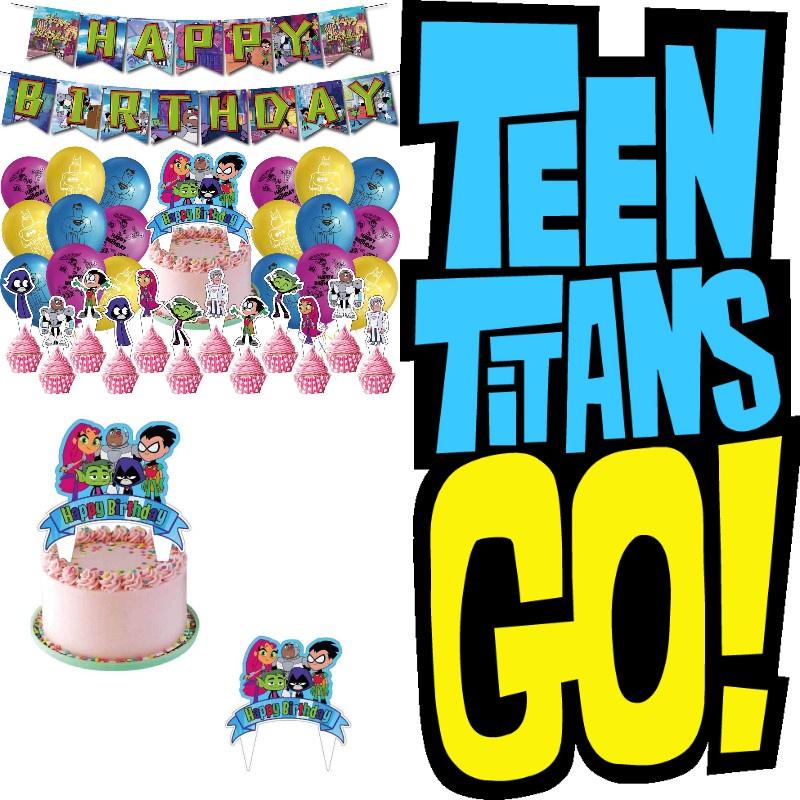 Colorful Teen Titans Go Party Decor Set Safe Eco-friendly Materials High-quality Paper 32pcs