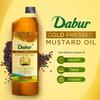 Dabur Горчичное масло холодного отжима 1 л | Полезное кулинарное масло | Полезность Омега-3 и 6 | Идеальное сочетание пользы, вкуса и аромата