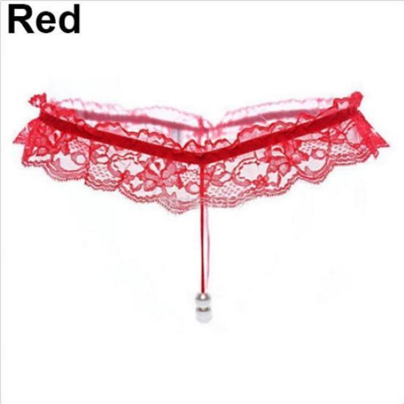 Женское нижнее белье, сексуальное нижнее белье из искусственного жемчуга, кружевные стринги