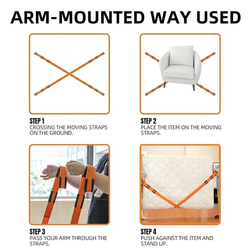 1/2/6Pcs Nylon Furniture Moving Carrying Straps Forearm Carry Rope Lift Heavy-Duty Furniture Transport Belt Ropes Lifting Cord Tool