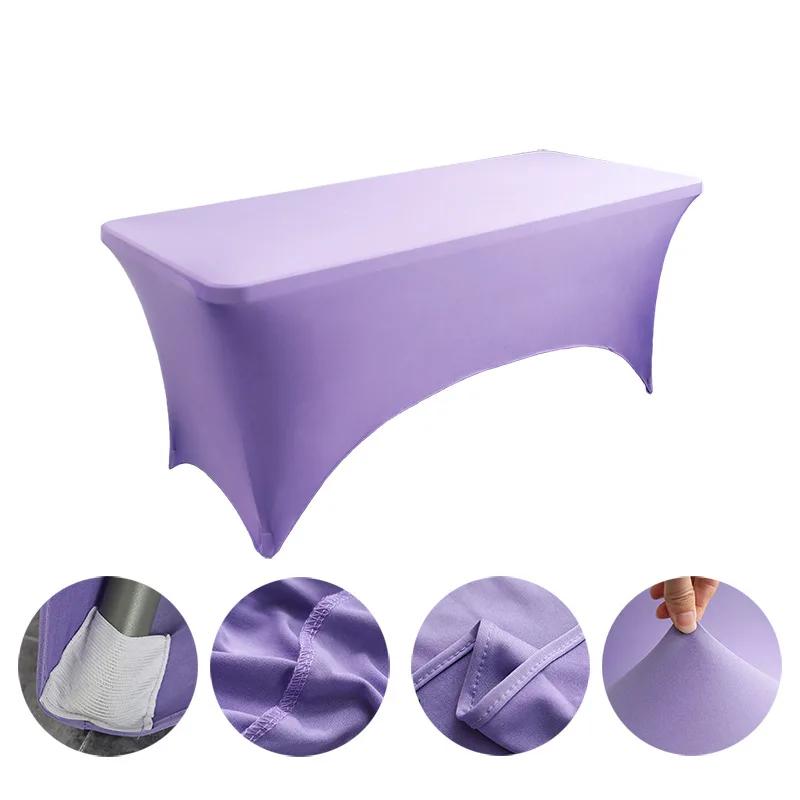 4/5/6/8FT Stretch Spandex Table Cover, Elastic Stretchable Patio Tablecloth Protector for Party Banquet Wedding Christmas Events