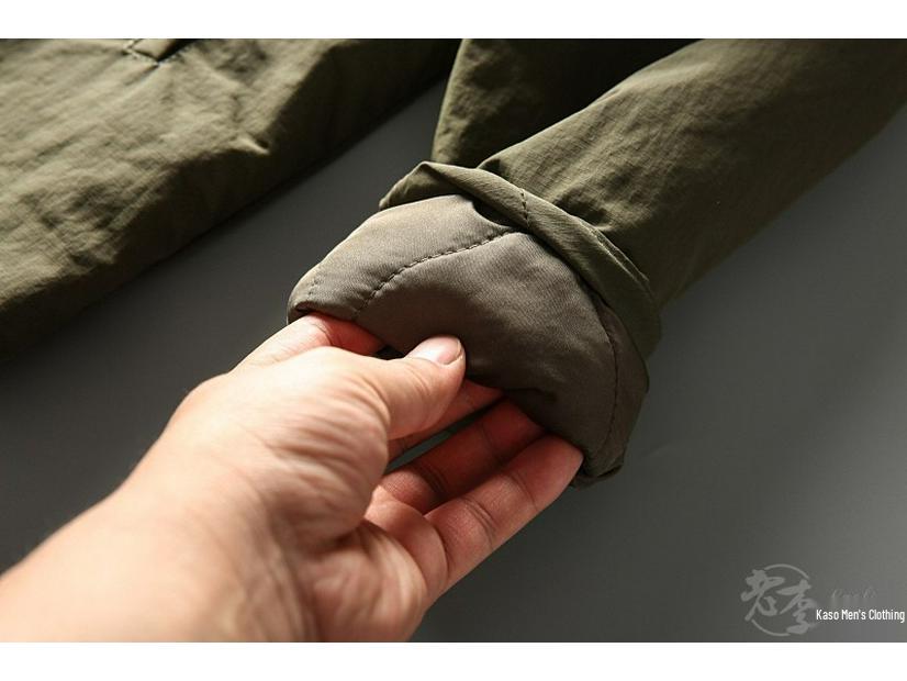 Мужская ретро-куртка в военном стиле с V-образным вырезом, хлопковая, на подкладке - Осенне-зимний тренд рабочей одежды для улицы