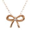 SUEHIRO Ribbon K10 Pink Gold Diamond Pendant Gift Necklace,