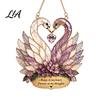 Indoor Outdoor Decorative Art Stained Glass Style Swan Pendant, Acrylic Suncatcher for Window Car Sun Catcher And Christmas Tree Ornament, Colorful