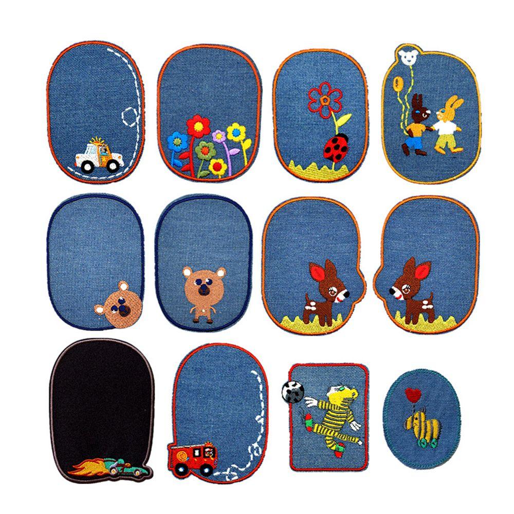 5pcs Repair Elbow Jeans Stickers Iron Badges Appliques Patches Embroidered