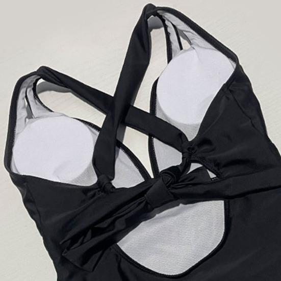 Женский монокини с V-образным вырезом, шнуровкой на спине, слитный купальник с регулируемыми бретелями, утягивающий дизайн, пляжная одежда