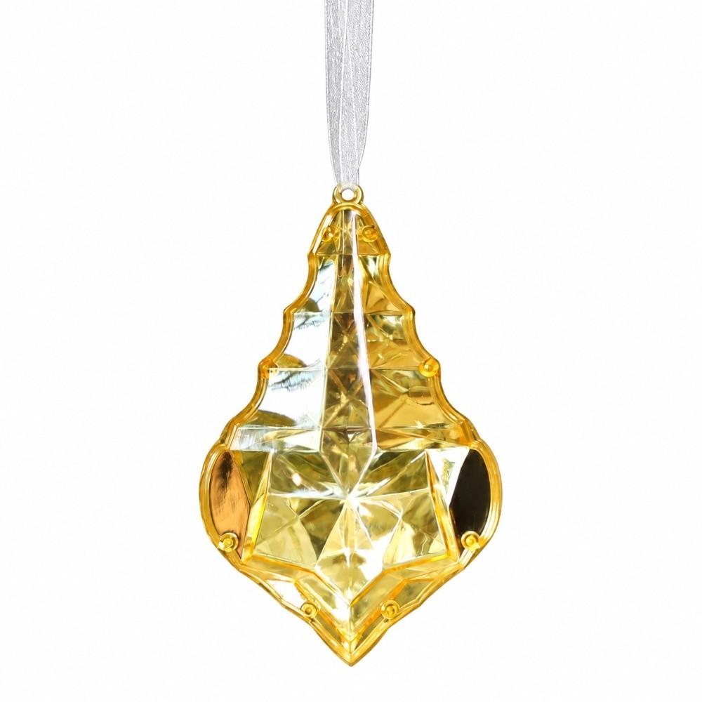 Faceted Christmas Tree Ornament Plastic Diamond Hanging Pendant Window Hanging Decor