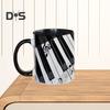 Музыкальная кофейная кружка, керамическая новинка, чашка для музыкальных нот, большая емкость 350 мл, дизайн в виде гитары, фортепиано, скрипки, кружка для горячего питья, музыкальный подарок для любителей музыки, дом
