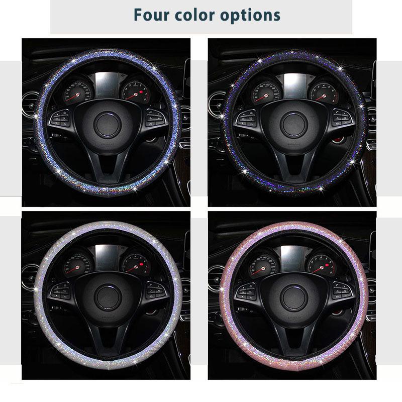 37/38 см чехол на руль автомобиля, универсальный комплект с бриллиантами и кристаллами, колесо для стайлинга автомобиля, женское колесо с бриллиантами