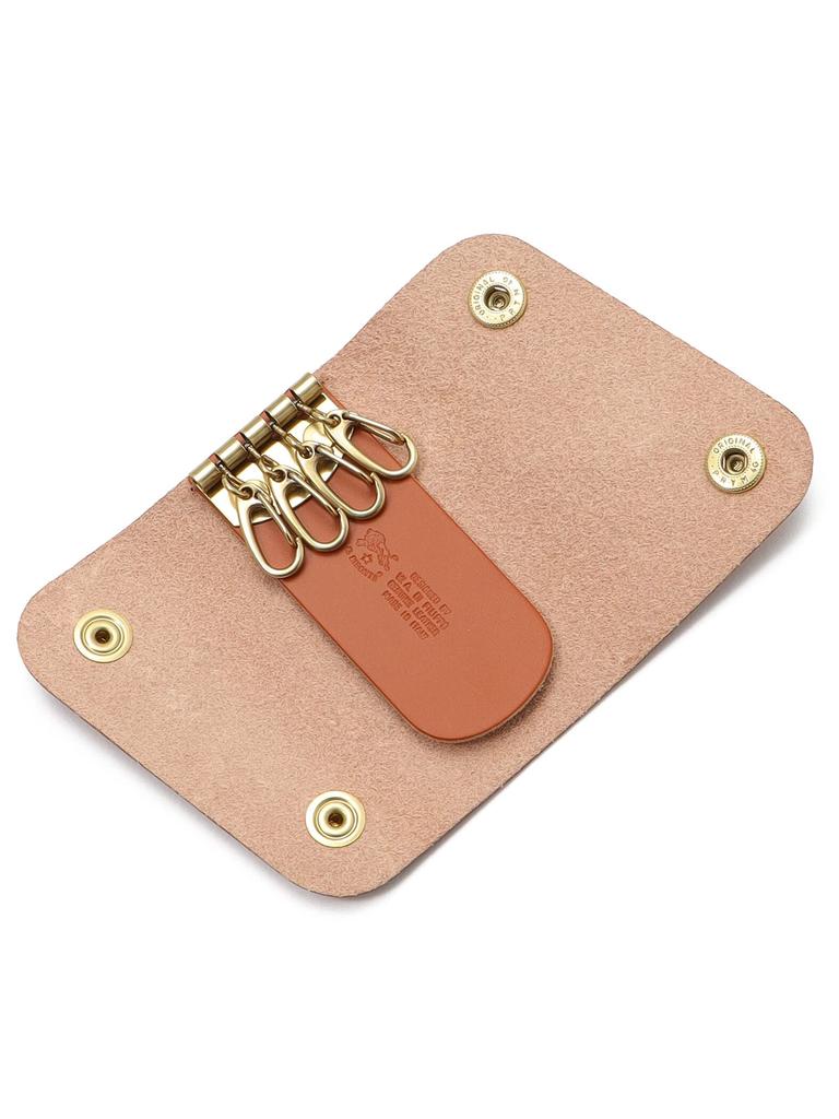 Key Case Leather Genuine Leather Cowhide Unisex 9cm Navy Navy [IL BISONTE] Women's Men's Size