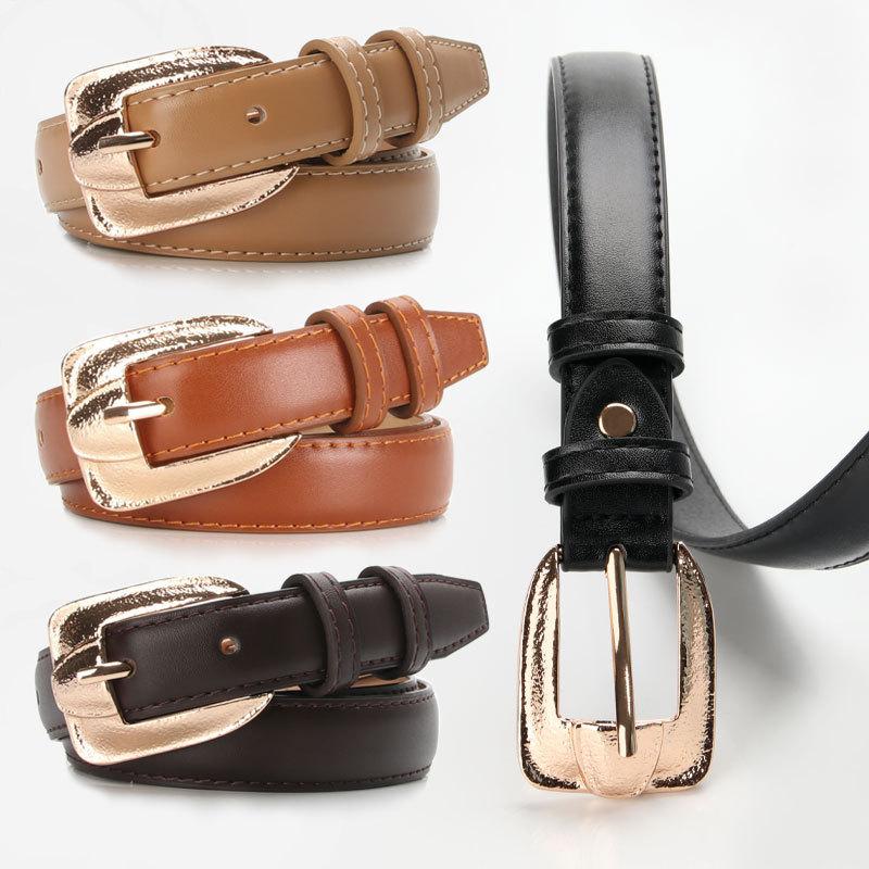 Элегантный женский ремень из ПУ с классической пряжкой-булавкой для повседневного и делового использования