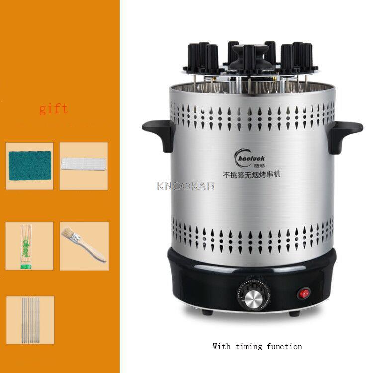 Электрическая Духовка Домашняя Бездымная Гриль Автоматический Вращающийся Шампур для Барбекю Машина для Жарки Кебабов 220В