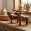 Western Style Sheep Cow Figurine Vintage Style Resin Bull Tabletop Statue  Living Room