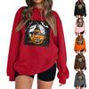 Women's Fashion Long Sleeve Printed Round Neck Pullover Top Sweatshirt