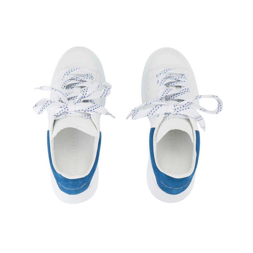 Alexander McQueen Oversized Sneaker Smooth Calfskin Low top Casual Shoes Women's White Blue 553770WHGP79086