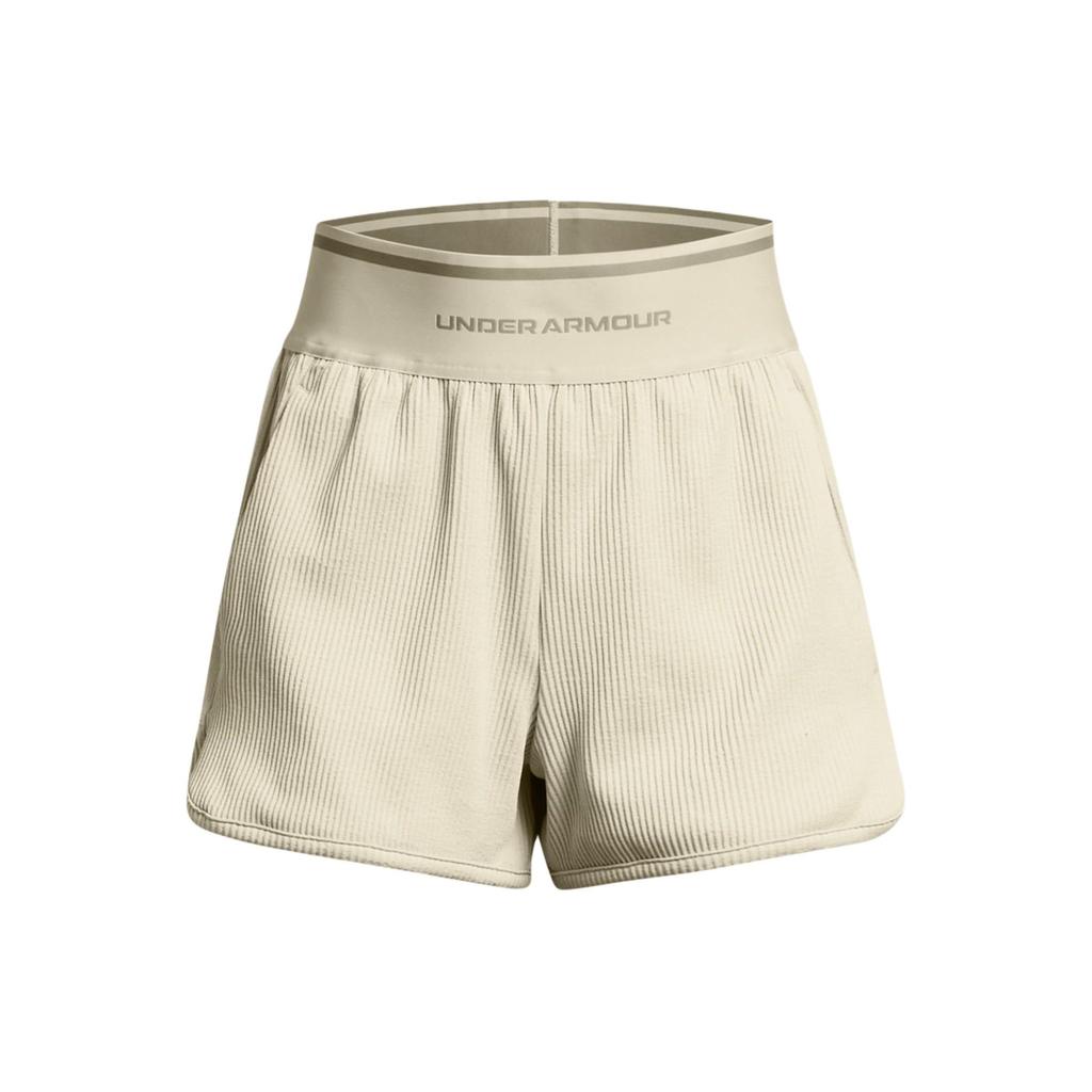 Under Armour UA Journey Letter Print Ribbed Casual Shorts Women Shorts Mud 1382733-273