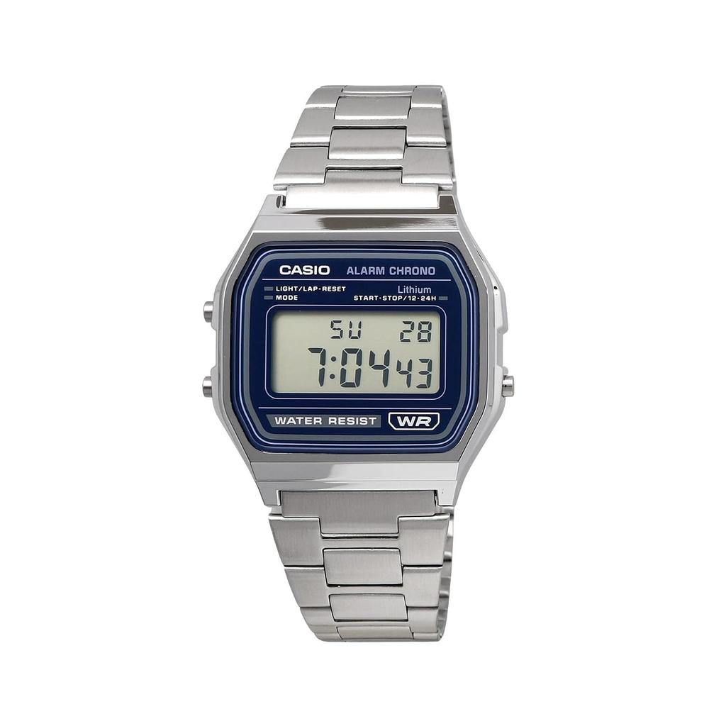 [Casio] CASIO Digital Watch Vintage Series A158WEA-2 Metal Band Unisex Blue Overseas Model