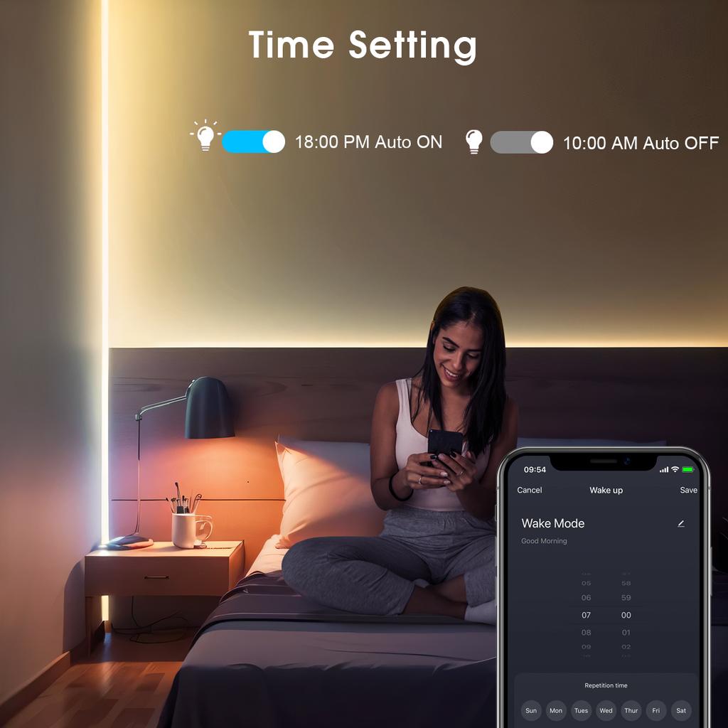 Светодиодная лента Tuya Smart WiFi COB CCT, 24 В постоянного тока, 3 м, 5 м, 2700–6500 К, сменная лента с регулируемой яркостью, работает с Alexa Google Home