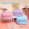 Macaron Color Large-capacity Pencil Bag Memory Waterproof Cloth Portable Pen Box Simple Cosmetic Bag Storage Bag Stationery Box