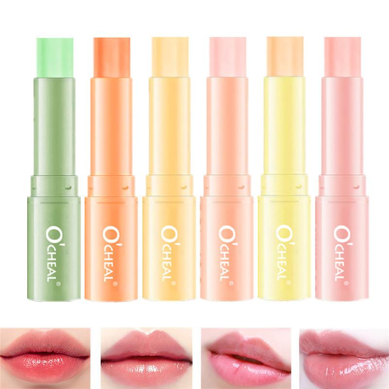 OCHEAL Honey Lip Balm Strawberry Peach Colorless Moisturizing Lip Gloss Base Care Fade Lip Lines