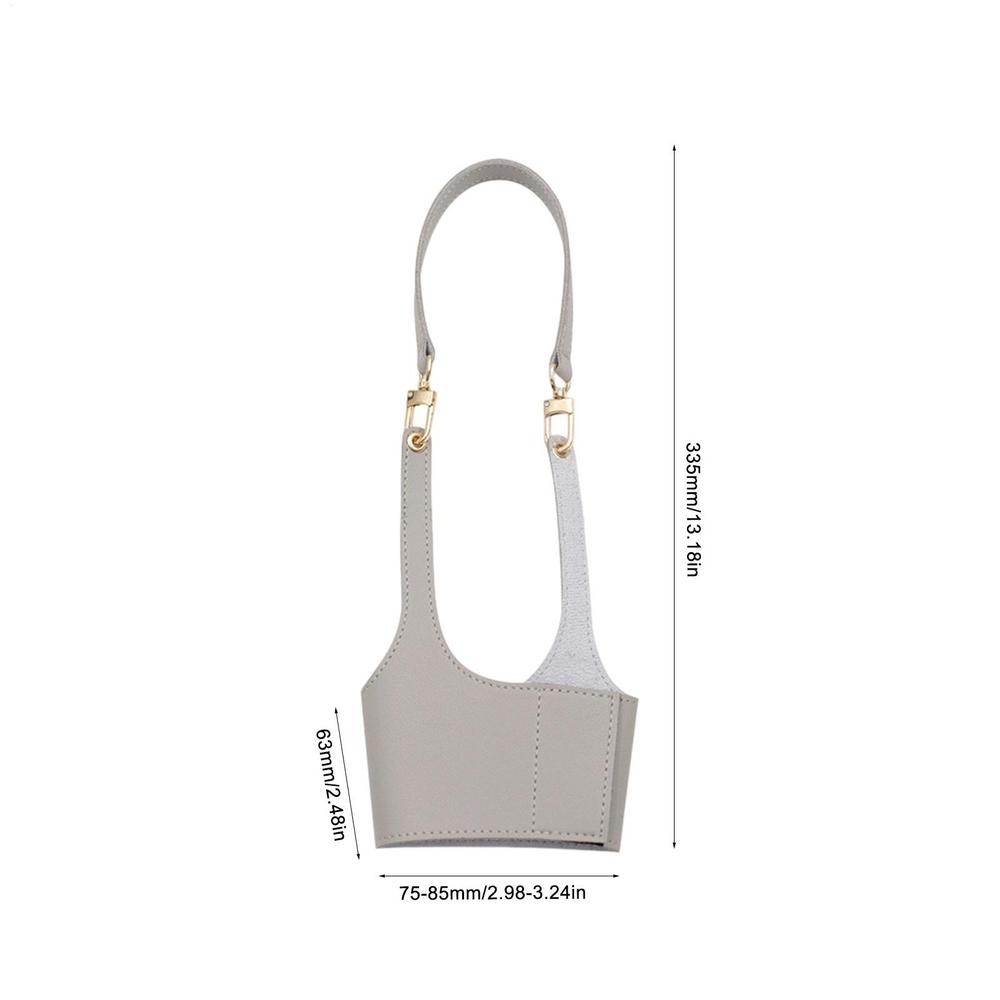 Portable Drinking Bottle Sleeve Bag Coffee Cup Holder Leather Sling Carrier Pouch Milk Tea Cup Band With Handle Beverage Cup Bag