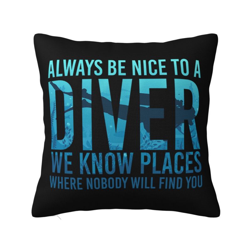Born To Dive Forced To Work Cushion Cover xcm Soft Diver Quote Throw Pillow Case for Sofa Pillowcase Bedroom Decoration