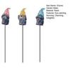 3 Pcs Gnome Garden Hear See Speak Stakes Resin Miniature No Evil Gnome