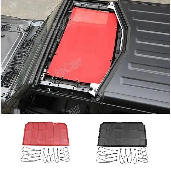 JeCar Car Sunshade Front Roof Top Mesh Insulation Net Protection For Jeep Wrangler JL Gladiator JT 2018 up Exterior Accessories