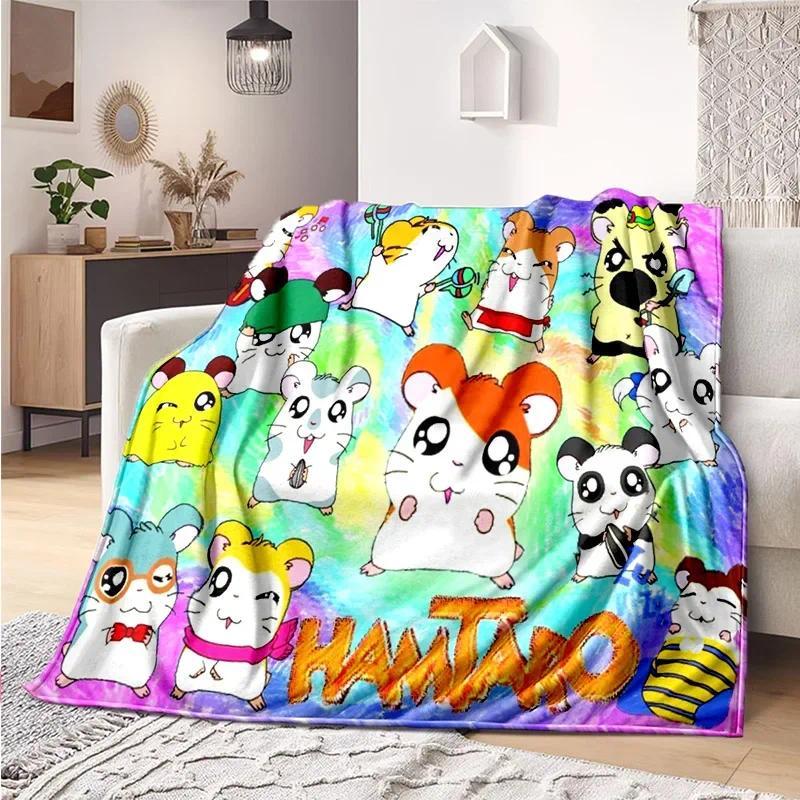 Милый плед-мышка мультяшный Хамтаро мягкий домашний плед Детская тонкая простыня для дивана-кровати теплая Индивидуальные пледы