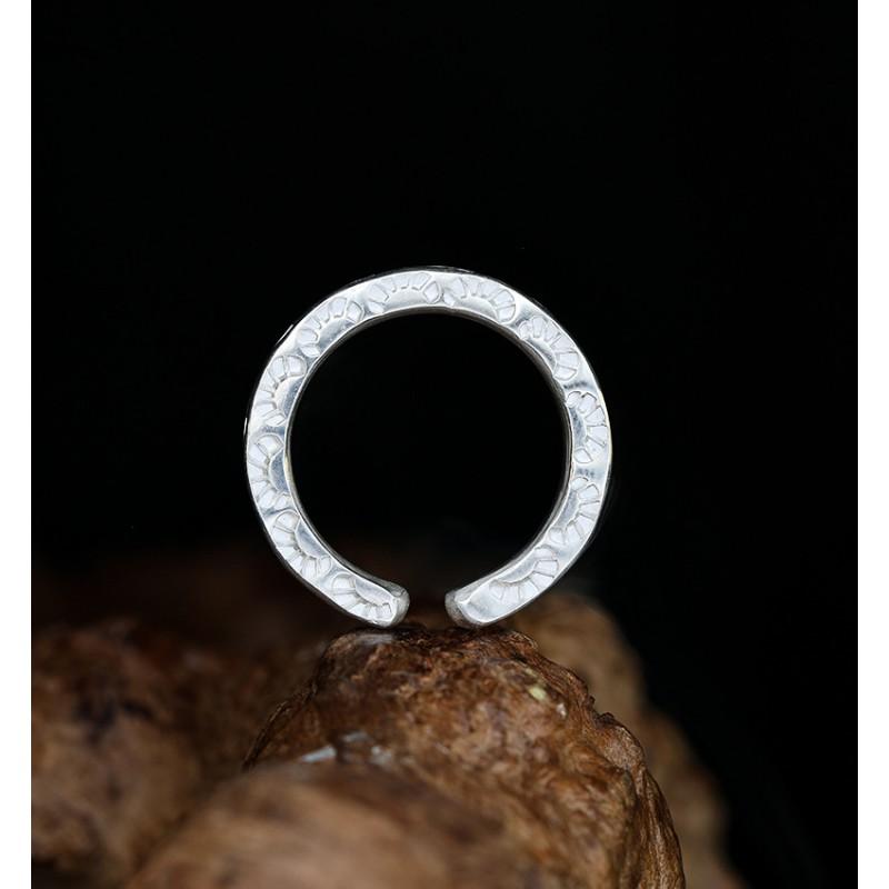 Adjustable Open Ring Men Women Lightning Motif Plated Geometric Vintage Style Statement
