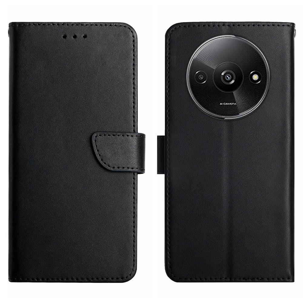 HT02 For Xiaomi Redmi A3/Poco C61 4G Case Genuine Cow Leather Wallet Phone Cover