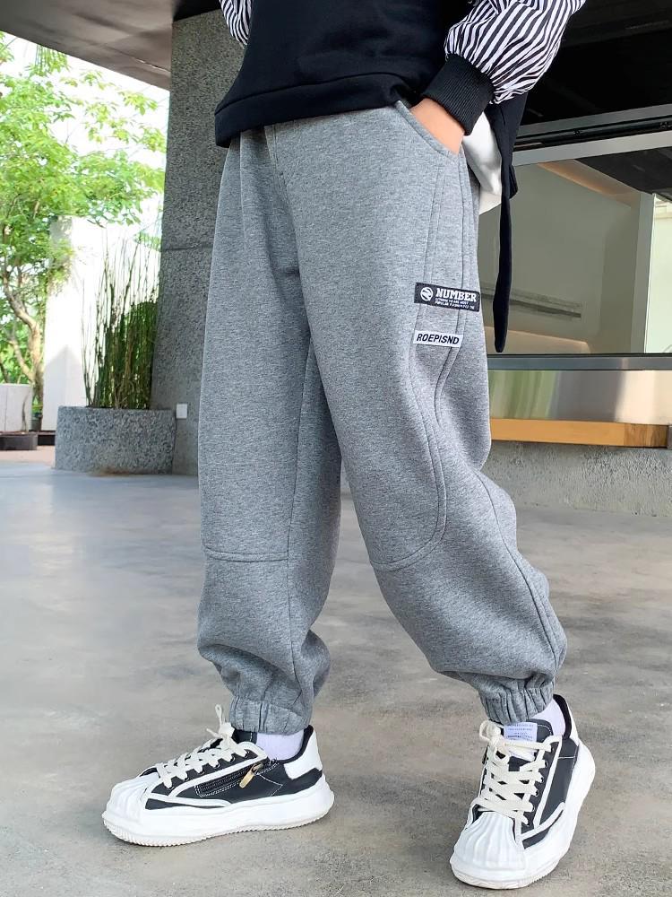 Осень 2025 Мальчиковые свободные спортивные брюки - Повседневные длинные брюки для детей