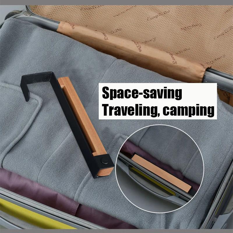 1 шт. Портативные дорожные дверные крючки, деревянная вешалка-органайзер для пальто, шапок, халатов, складная вешалка для одежды для прачечной, ванной комнаты