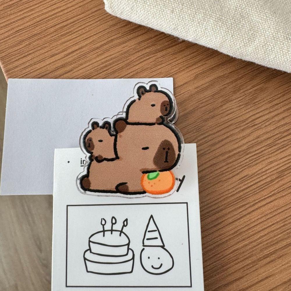 Акриловый зажим Capybara PP, мультяшный акриловый зажим, милый тестовый зажим для бумаги, студент