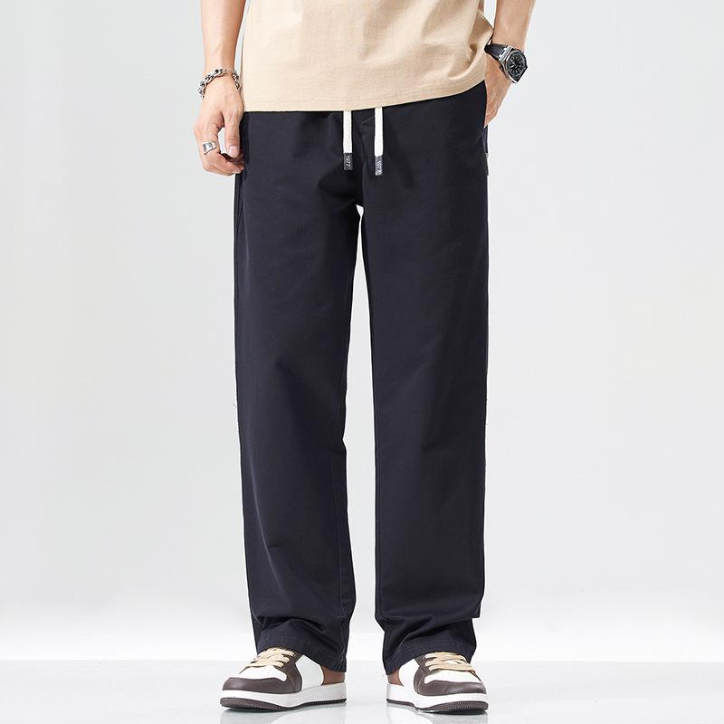 Мужские повседневные брюки прямого кроя из чистого хлопка - Весенне-осенние, модные, свободные, универсальная рабочая одежда