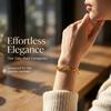 Gold Color Snap-on Cutout Bangle Stainless Steel Letter D Bracelet for Women Fashion Jewelry Gift 60mm