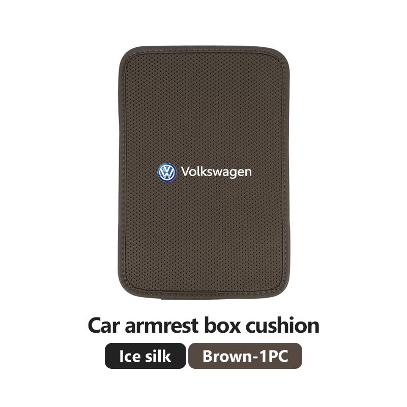 Car Armrest Box Cushion Leather Ice Silk Anti Scratch Protector Pad For Volkswagen VW Scirocco Passat Polo B5 B6 B7 CC Tiguan zg7