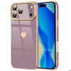 Protective Case - E.F.Connection - for iPhone 17 Pro Max - Silicone with Shockproof Purple Heart Pattern