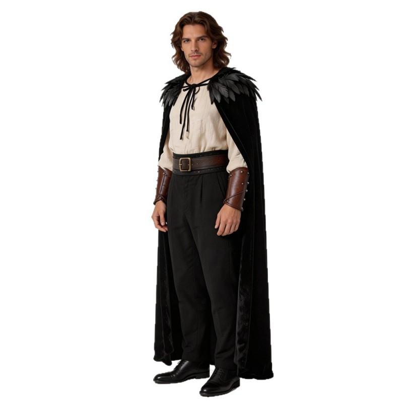 Halloween Death Witch Cloak Hanfu Outerwear Feather Cape Stage Costume Women