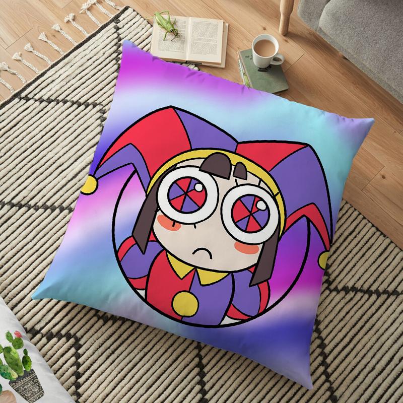 The Amazing Digital Circu Cushion Cover Ponmi Jax Clown Pillowcase Square Pillowcase Home Office Decoration Pillow Case 45cm